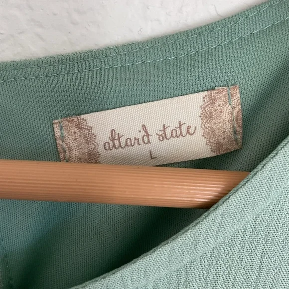 ALTAR’D STATE • Tiered Mini Dress Soft Green • Large - Picture 2 of 8